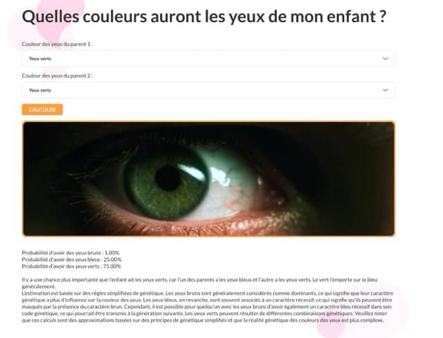 outils de prediction de la couleur des yeux des bebes